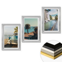 WANDBILDER 3er Set - 20x30 cm Silberner Rahmen - Urlaub Palmen Wasserfall - Silberfarben, Kunststoff (20/30cm) - ArtPrintCave