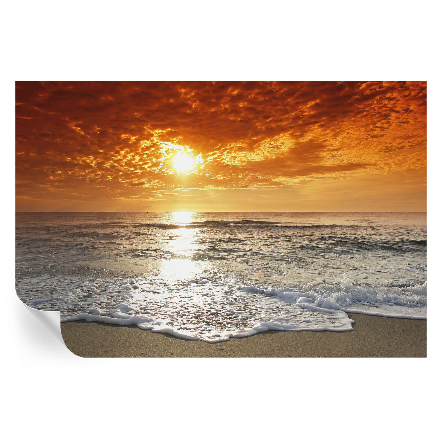 FOTOTAPETE 104x70 cm - Meereswellen - Gelb, Textil (104/70cm) - Wallfluent