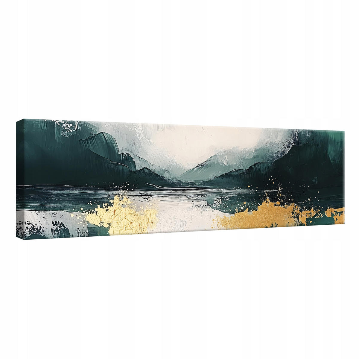 LEINWANDBILD Abstrakt Grün Modern 145x45 - Multicolor, Holzwerkstoff (145/45cm) - Wallarena