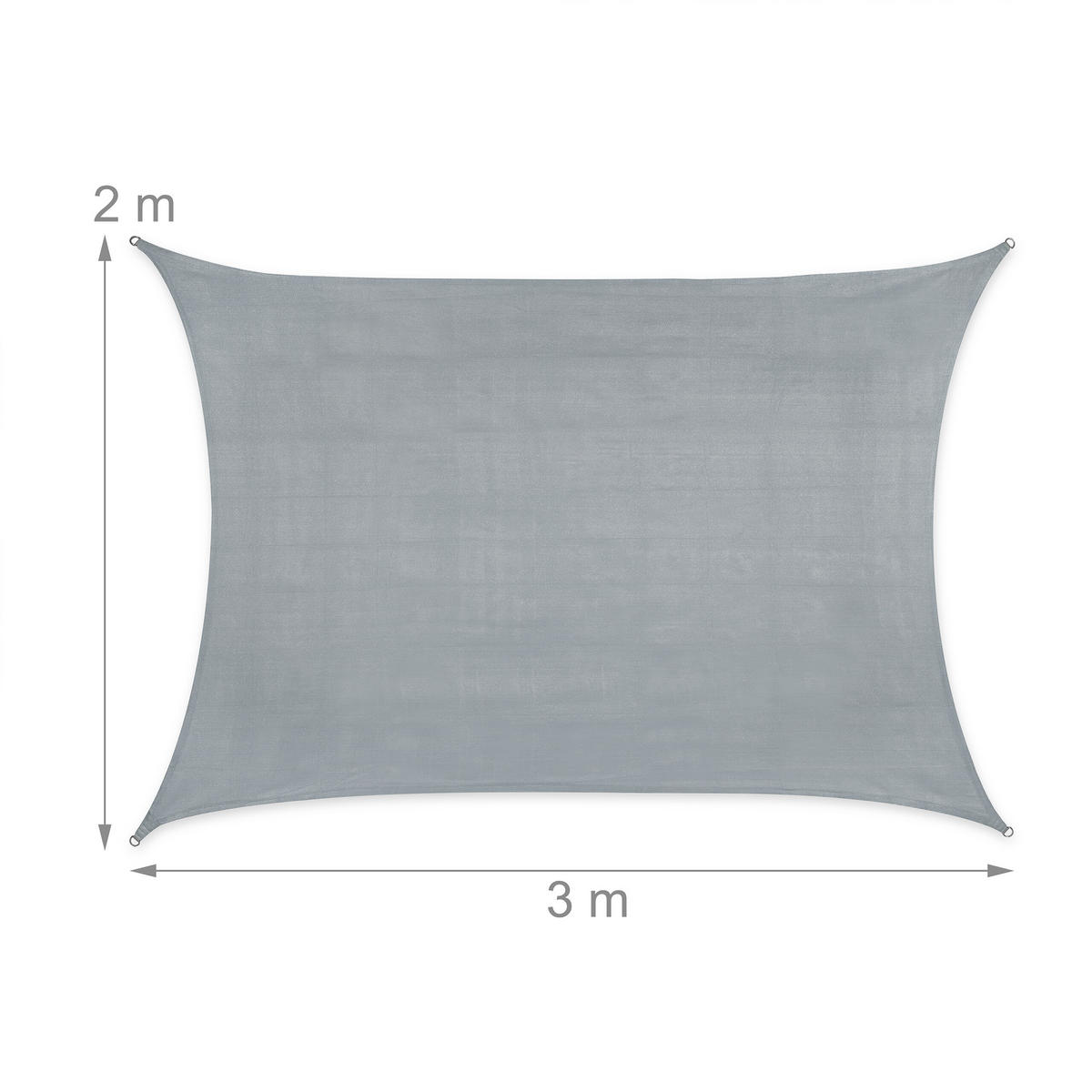 SONNENSEGEL - Grau, Kunststoff/Metall (300/200cm) - Relaxdays