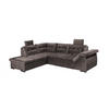 ECKSOFA mit Schlaffunktion und Bettkasten - Dunkelgrau, Kunststoff/Textil (283/217cm) - ed exciting design