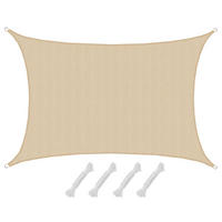 SONNENSEGEL Luftdurchlässig 600/400 cm Beige - Beige, Kunststoff (400/600cm) - Amanka