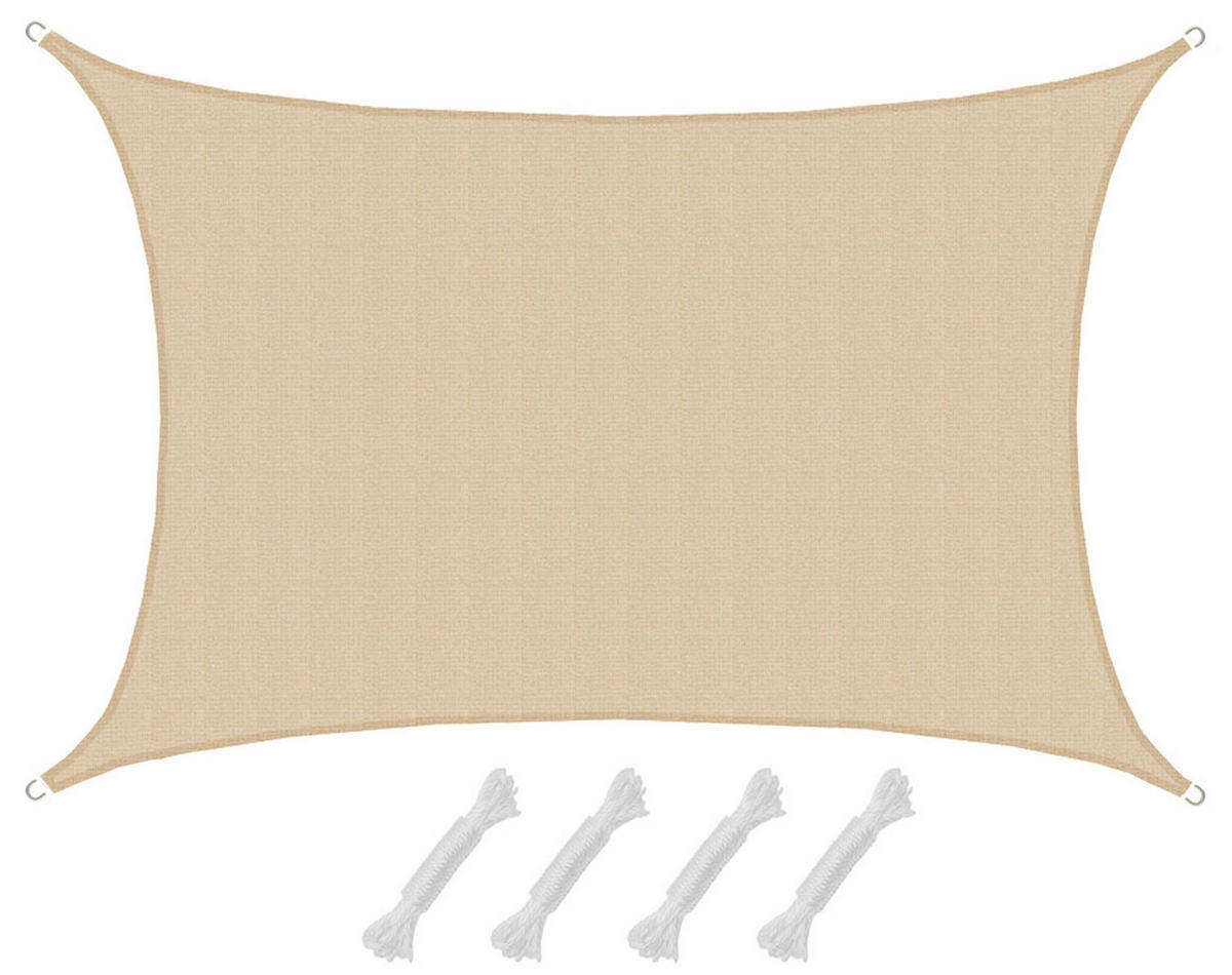 SONNENSEGEL Luftdurchlässig 600/400 cm Beige - Beige, Kunststoff (400/600cm) - Amanka