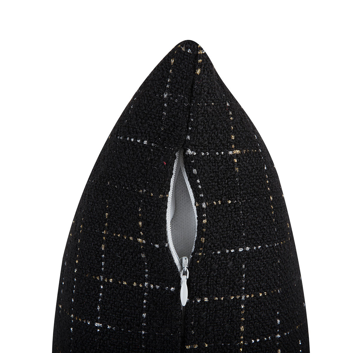 DEKOKISSEN 2er-Set Schwarz 45/45 cm Bellflower - Schwarz, Textil (45/45cm) - Beliani