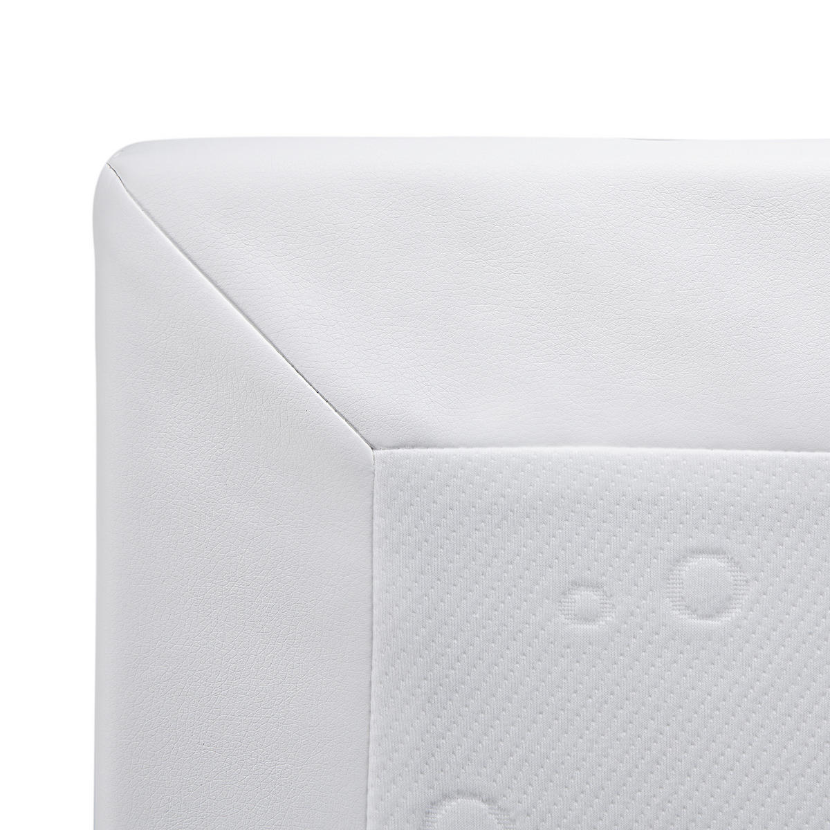 BOXSPRINGBETT 140/200cm Weiß President - Weiß, Kunststoff/Textil (140/200cm) - Beliani