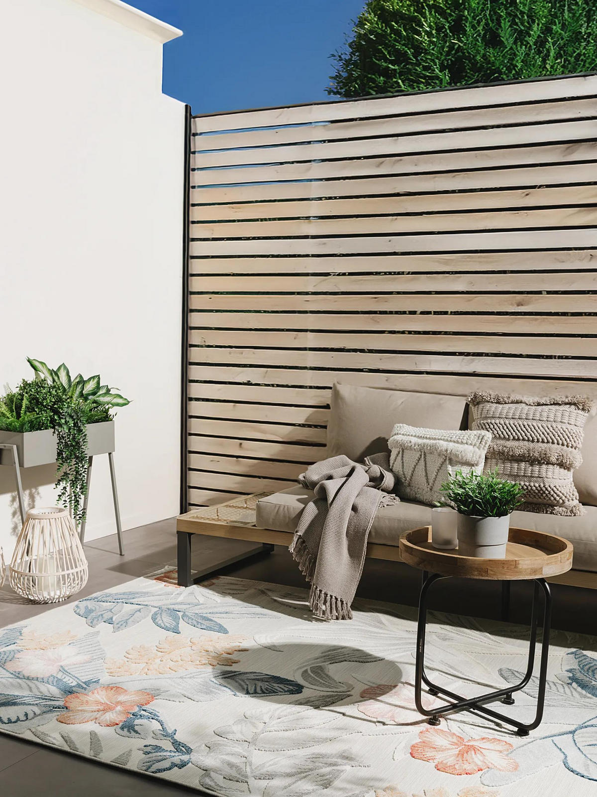 VNÚTORNÝ a vonkajší koberec Flora Viacfarebné 80x150 cm - krémová, plast (80/150cm) - benuta