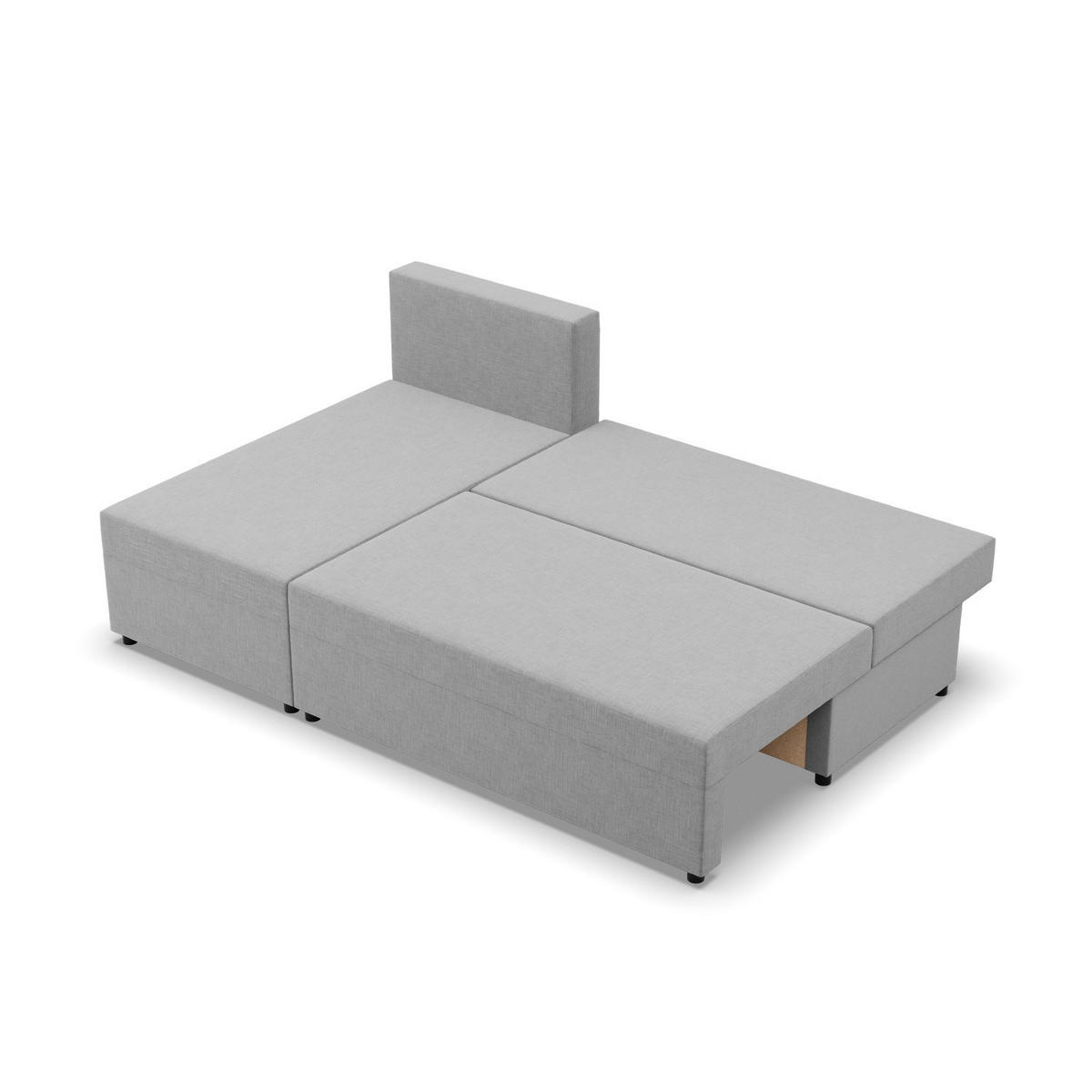 ECKSOFA MIT SCHLAFFUNKTION FERMO BONELL Grau - Grau, Textil (137/201cm) - Mebligo