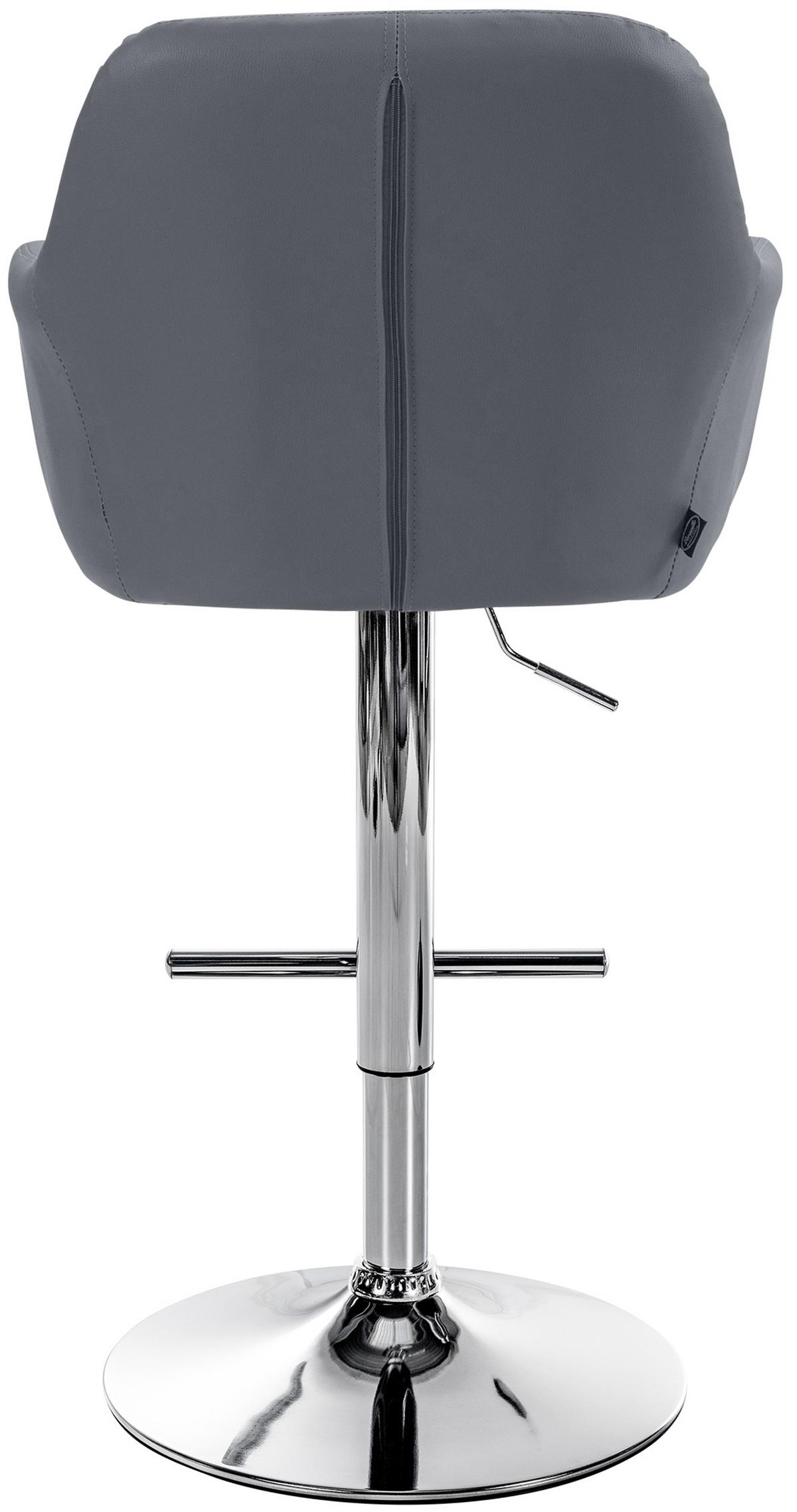 BARHOCKER Nardo Kunstleder chrom grau - Chromfarben/Grau, Kunststoff/Metall (57/118/59cm) - TPFLiving