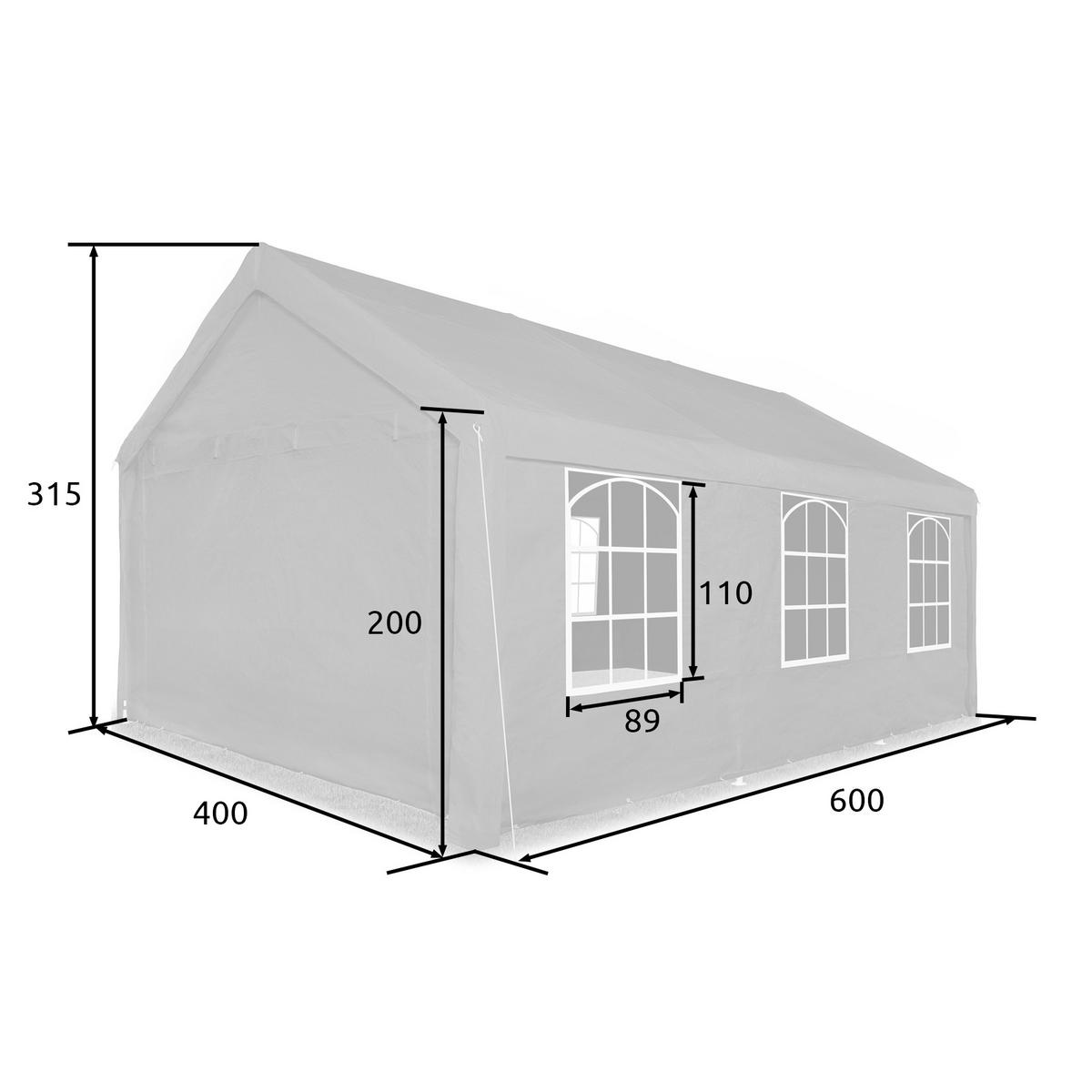 PAVILLON Jasko,inklusive Spannseilen und Heringen,grau - Grau, Kunststoff (400/315/600cm) - tectake