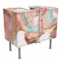 WASCHBECKENUNTERSCHRANK Goldenes Aquarell Rosé 60/55/35 cm - Rosa, Holzwerkstoff (60/55/35cm) - Bilderwelten
