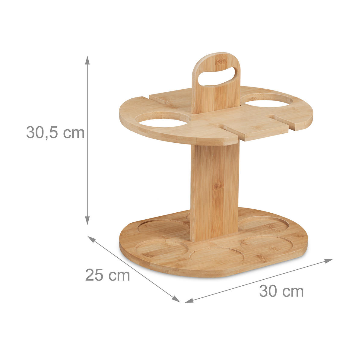 WEINBUTLER - Hellbraun, Holz (30/30.5/25cm) - Relaxdays