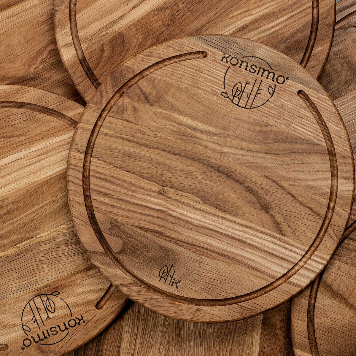 SCHNEIDEBRETT Holz Eiche geölt LESTE 4-tlg - Eichefarben, Holz (25/25cm) - KONSIMO®
