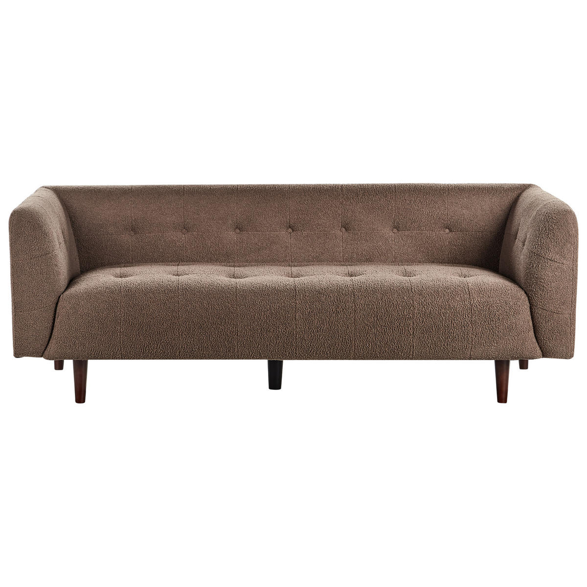 POHOVKA 3-místná Bouclé Hnědá Byske - hnědá, textil (200/73/78cm) - Beliani