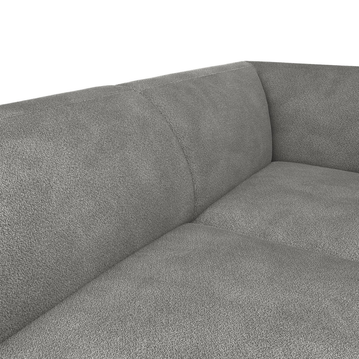 2,5-SITZER ECKSOFA mit Ottomane - Schwarz/Grau, Textil/Metall (252/205cm) - home24
