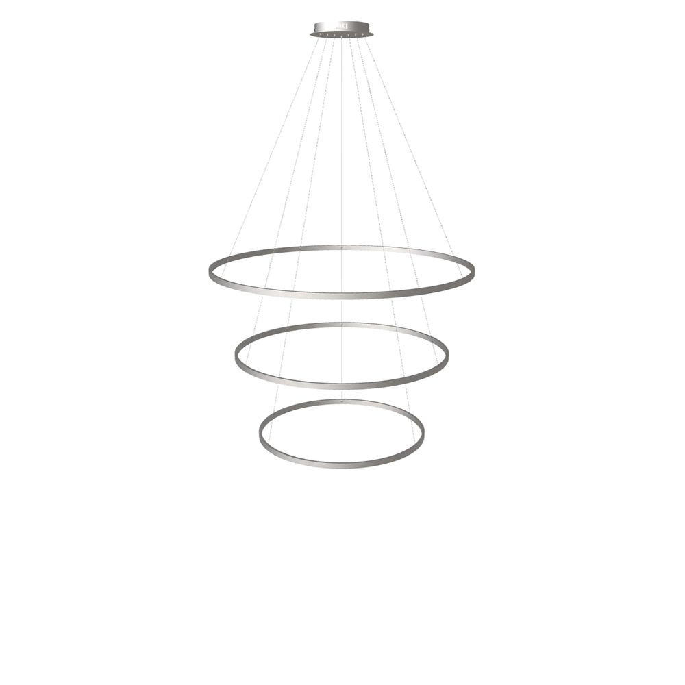 LED-HÄNGELAMPE 3er Ring Aluminium Ø 120 | 100 | 80cm - Alufarben, Metall (1.3/120/3.3cm) - s.luce