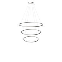 LED-HÄNGELAMPE 3er Ring Aluminium Ø 120 | 100 | 80cm - Alufarben, Metall (1.3/120/3.3cm) - s.luce