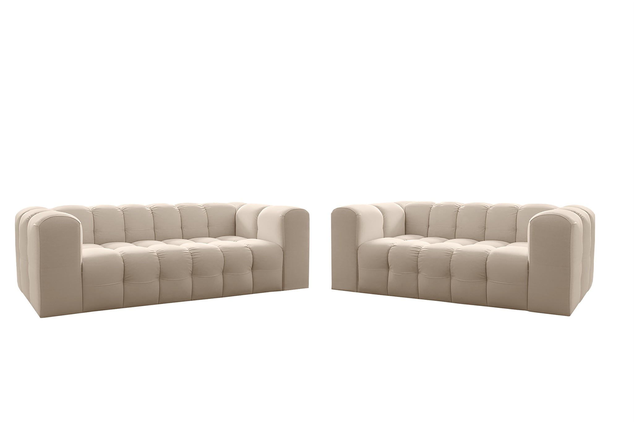 SOFASET Solvie 3-4 In Tiffani - Beige, Holzwerkstoff/Textil (250/75/106cm) - Fun Möbel