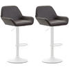 BARHOCKER 2er Set Lederlook braun - Braun/Weiß, Textil/Metall (51/89/52cm) - CLP
