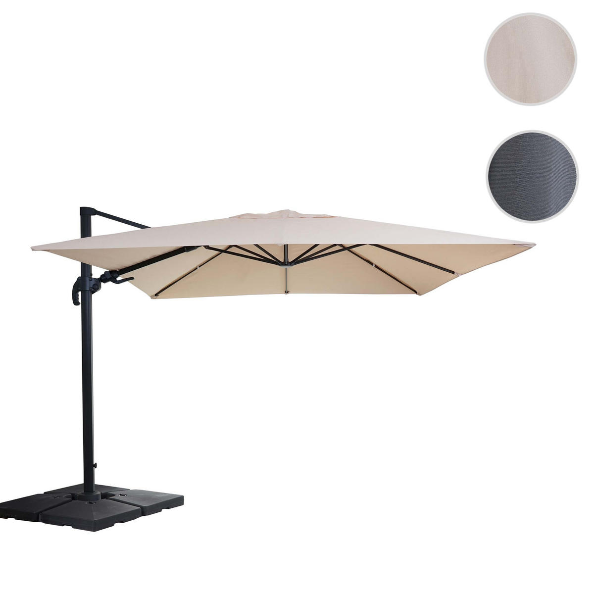 AMPELSCHIRM Cremeweiß 300/400 cm - Weiß, Textil (400/360cm) - MCW