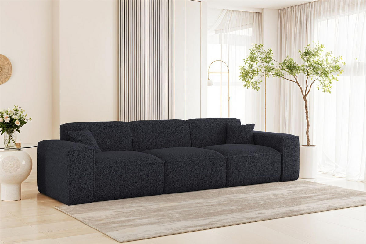 SOFASET Celes Premium 3-2-1 In Sven - Blau, Holzwerkstoff/Textil (218/73/90cm) - Fun Möbel