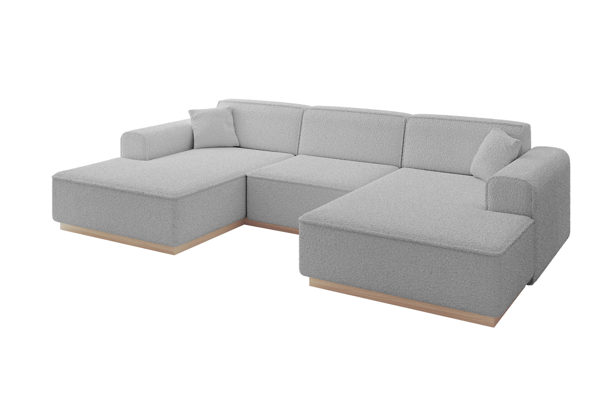 WOHNLANDSCHAFT IREA-U1 - 303x171x83 cm Hellgrau - Hellgrau, Holzwerkstoff/Textil (303/83/171cm) - ALTDECOR