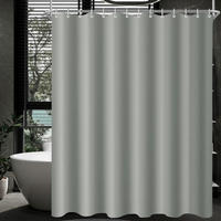 DUSCHVORHANG Grau 240 x 180 cm Textil Wasserabweisend Waschbar - Grau, Textil (240/180cm)