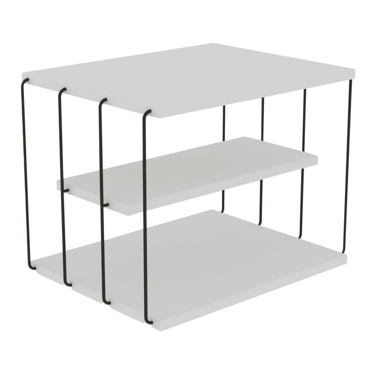 BEISTELLTISCH Åtvidaberg - Schwarz/Weiß, Holzwerkstoff/Metall (40/50/33cm) - [en.casa]