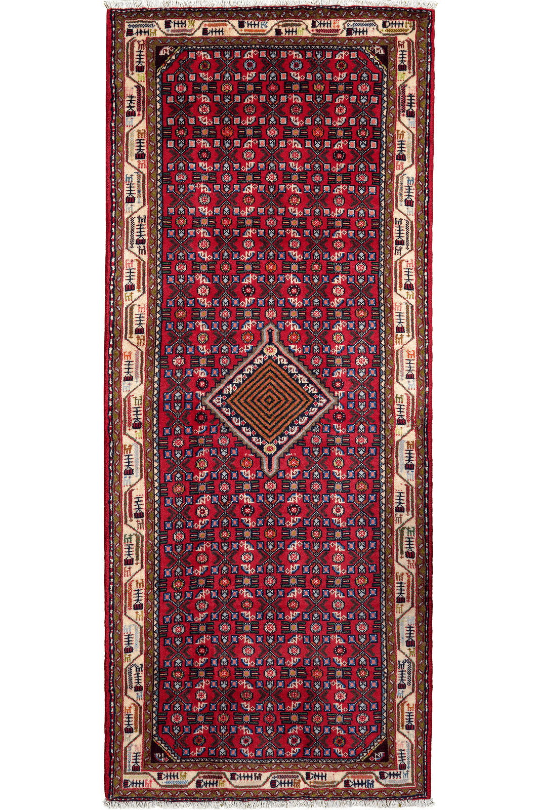 LÄUFER Orient handgeknüpft Assadabad Rot 205/84 cm Schurwolle - Rot, Textil (84/205cm) - Looma