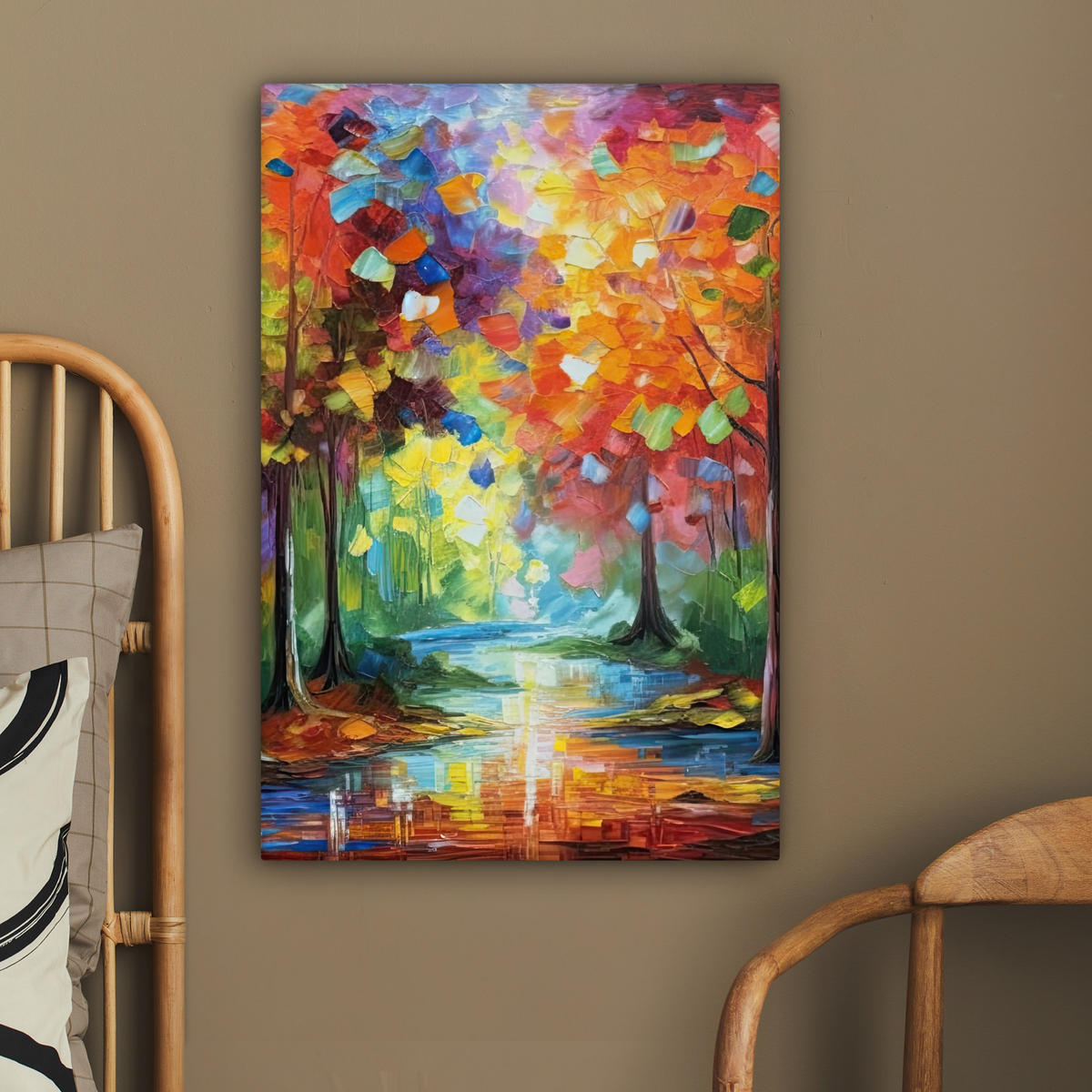 LEINWANDBILD Landschaft - Wald - Farben - Natur 40x60 cm - Multicolor, Textil (40/60cm) - MuchoWow