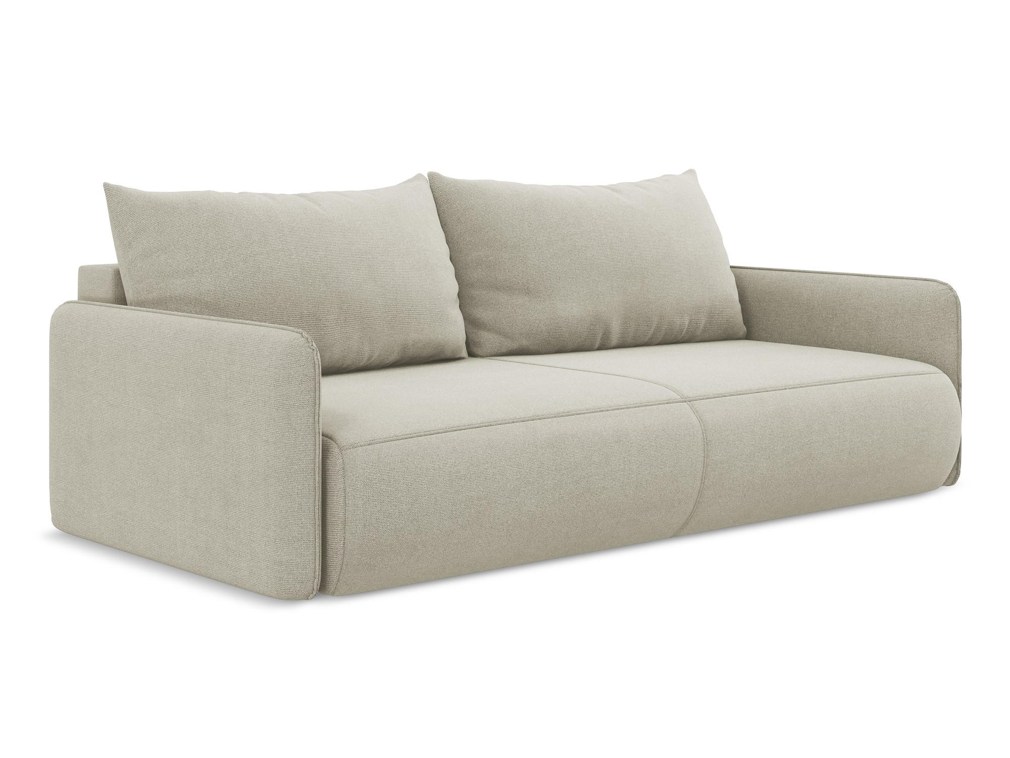 3-SITZER SOFA mit Schlaffunktion Strukturstoff Stoff Beige - Beige/Creme, Kunststoff/Textil (216/86/105cm) - Makamii
