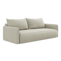 3-SITZER SOFA mit Schlaffunktion Strukturstoff Stoff Beige - Beige/Creme, Kunststoff/Textil (216/86/105cm) - Makamii
