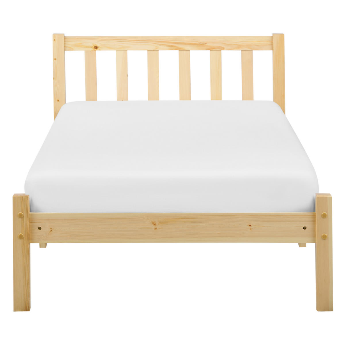 BETT mit Lattenrost 90x200 cm Heller Holzfarbton Florac - Hellbraun, Holz (90/200cm) - Beliani