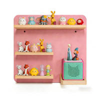 WANDBOARD Rosa für 27 Figuren - Rosa, Holz/Holzwerkstoff (39/29/15cm) - Relaxdays