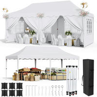 PAVILLON 3x6 m Faltpavillon Wasserdicht UV Schutz 50+ 6 Seitenwände 290-310 cm Höhe Weiß - Weiß, Textil (300/310/600cm)