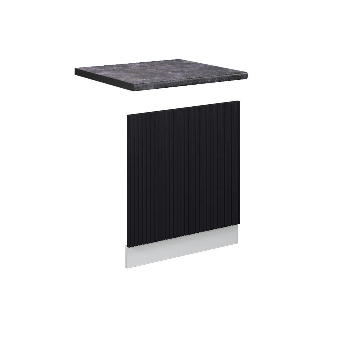 FRONTBLENDE Fame-Line, Schwarz gestreift, 60 cm, AP Anthrazit - Schwarz/Weiß, Holzwerkstoff (60/67.4/1.6cm) - Vicco