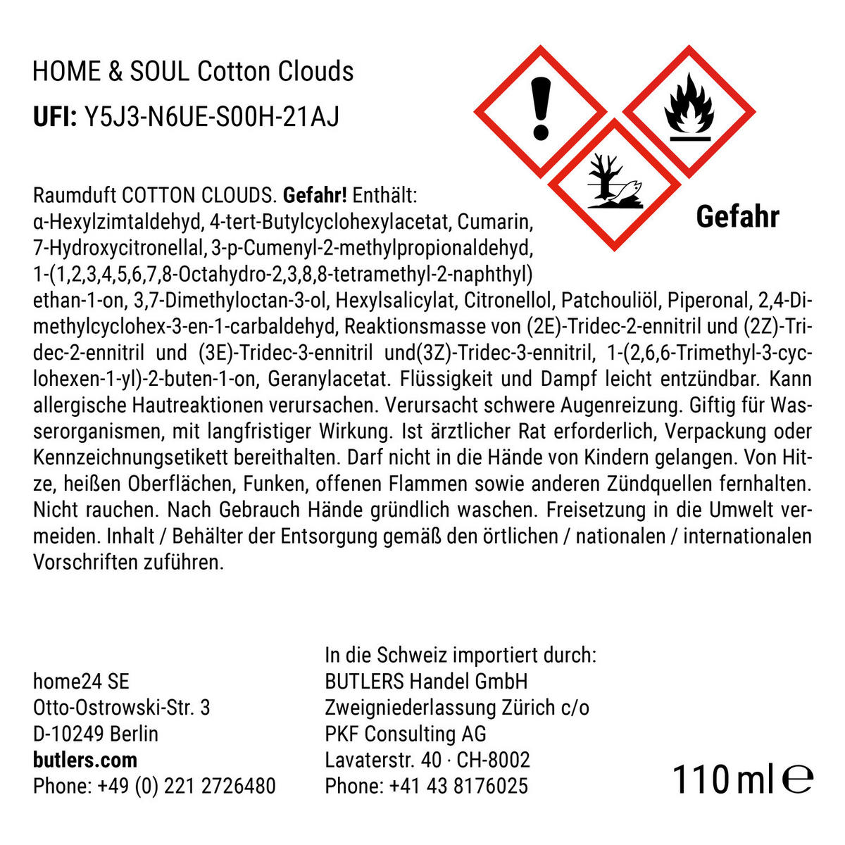 RAUMDUFT Home & Soul Cotton Cloud - Transparent, Glas (5/19/5cm) - Butlers