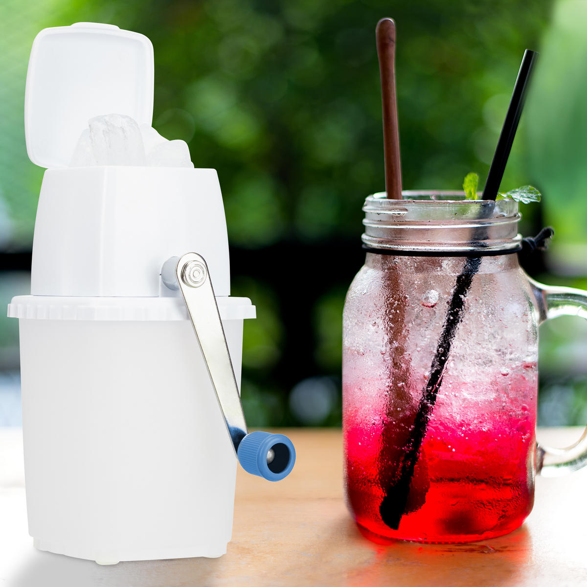 DRVIČ ľadu - biela, kov/plast (12.5/24/16cm) - Relaxdays