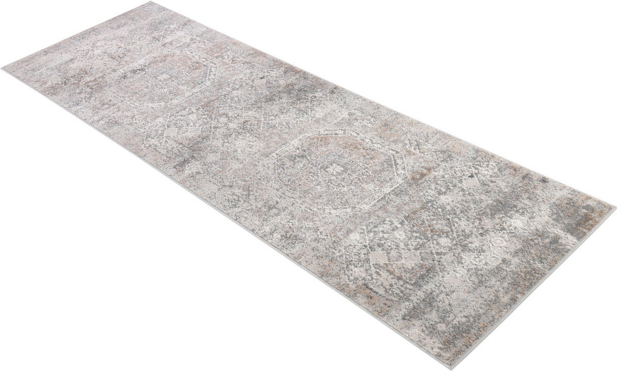 TEPPICHLÄUFER VALLEY hellgrau vintage 120/200 cm - Hellgrau, Textil (120/200cm) - Tapiso