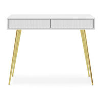 KONSOLENTISCH Bello Weiß mit goldenen Metallbeinen 104 cm - Goldfarben/Weiß, Holzwerkstoff/Metall (38/104/80cm) - Selsey