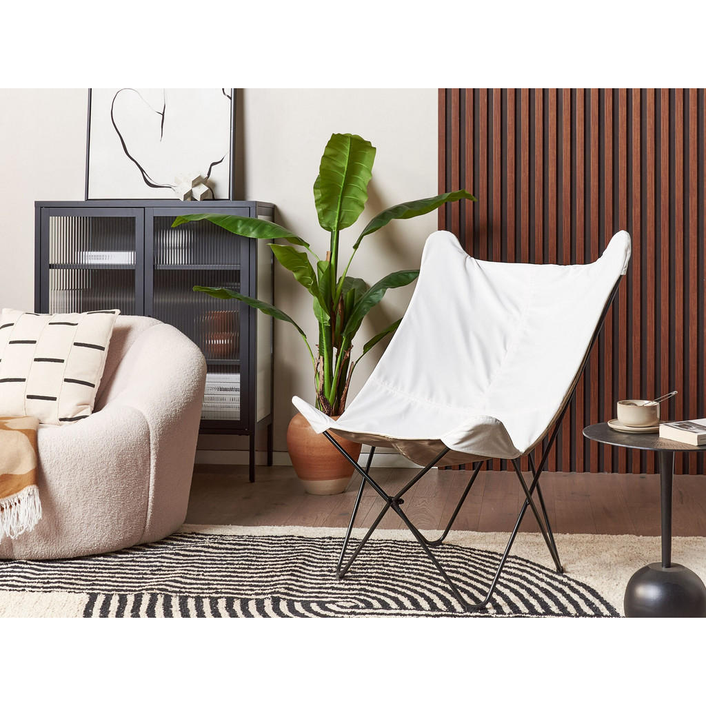 Thumbnail - Beliani Schmetterlingssessel, Weiß, Textil, 1-Sitzer, 70x99x85 cm, Wohnzimmer, Sessel, Polstersessel