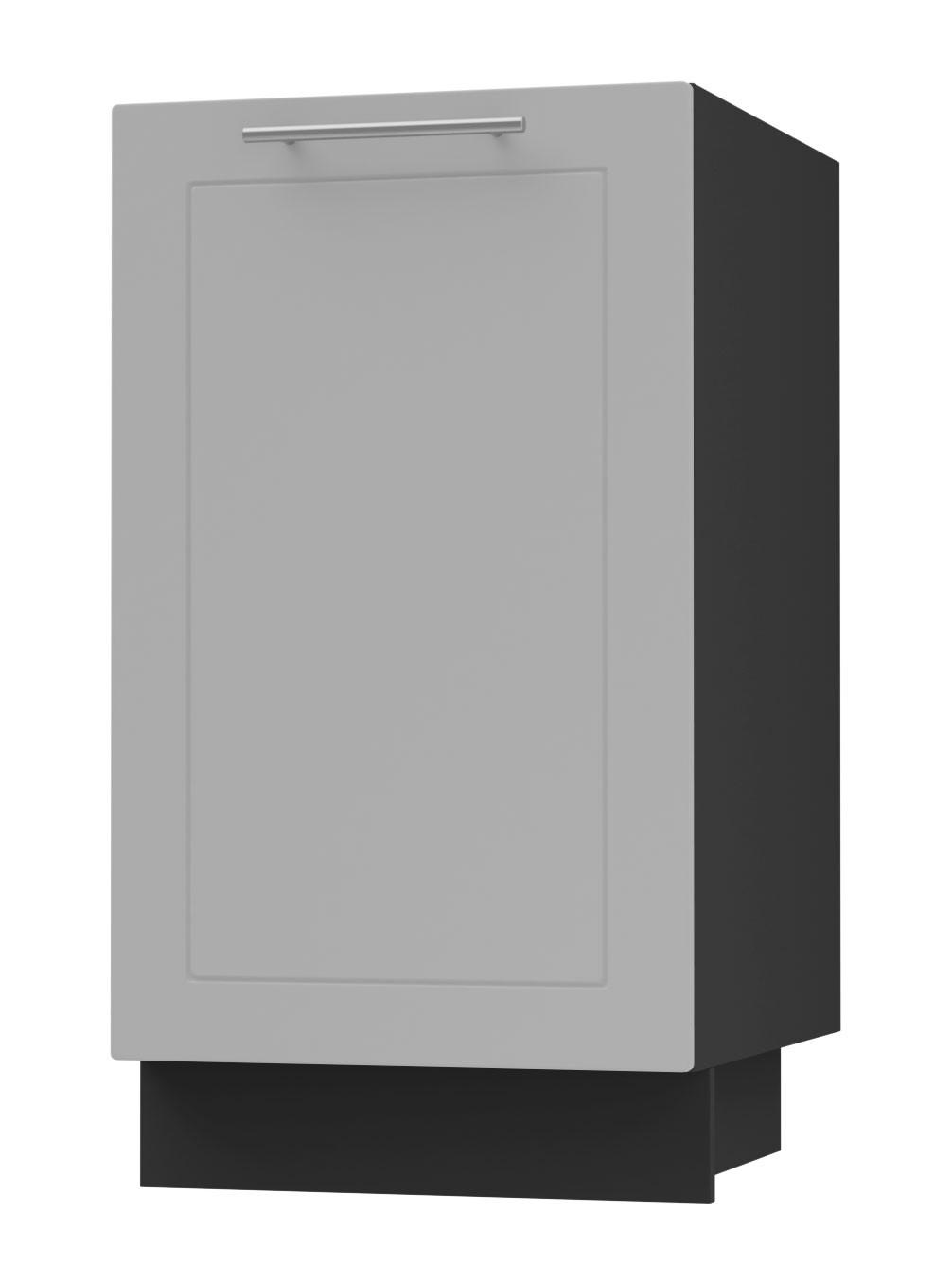 KÜCHENUNTERSCHRANK Kvantum D1D/45 Dust Grey Matt / Schwarz Matt 45 / 50 / 82cm - Schwarz/Grau, Holz/Holzwerkstoff (45/82/50cm) - Feldmann-Wohnen