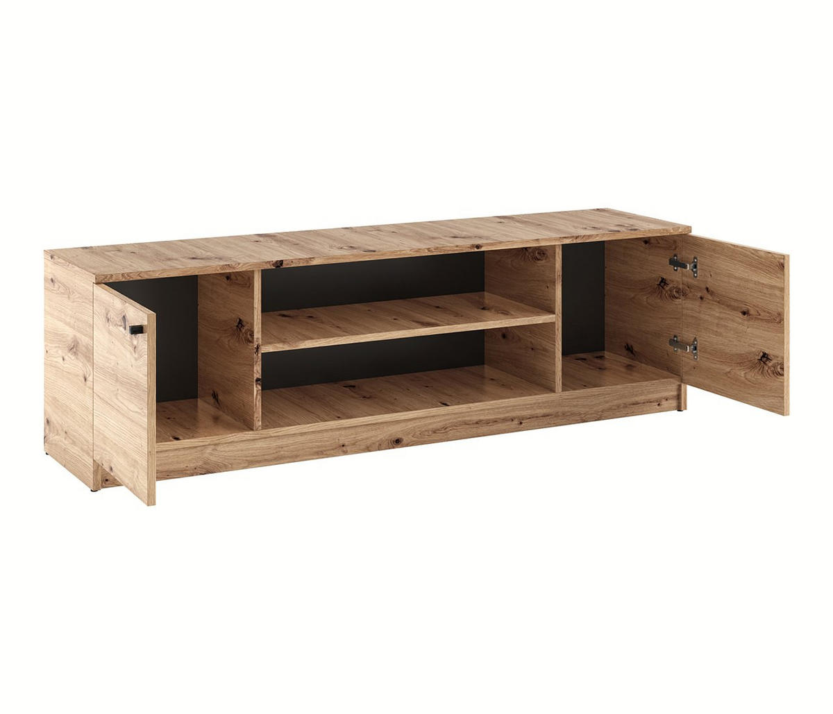 LOWBOARD NATURIO 160/48,5/40 cm, Eiche Artisan - Eiche Artisan, Holzwerkstoff (160/48.5/40cm) - MASSENO