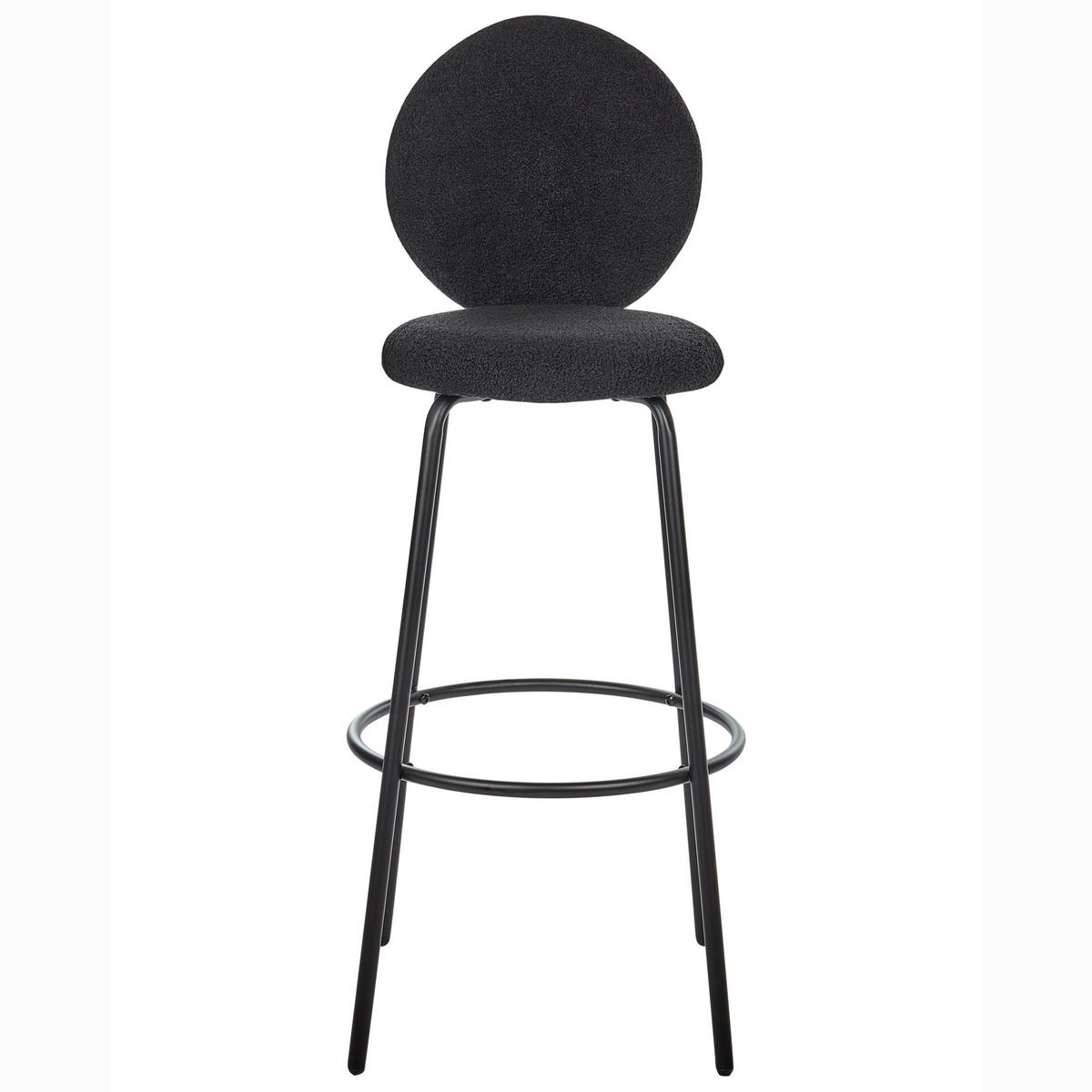 BARSTÜHLEN 2er-Set Schwarz Emery - Schwarz, Textil (43/107/43cm) - Beliani