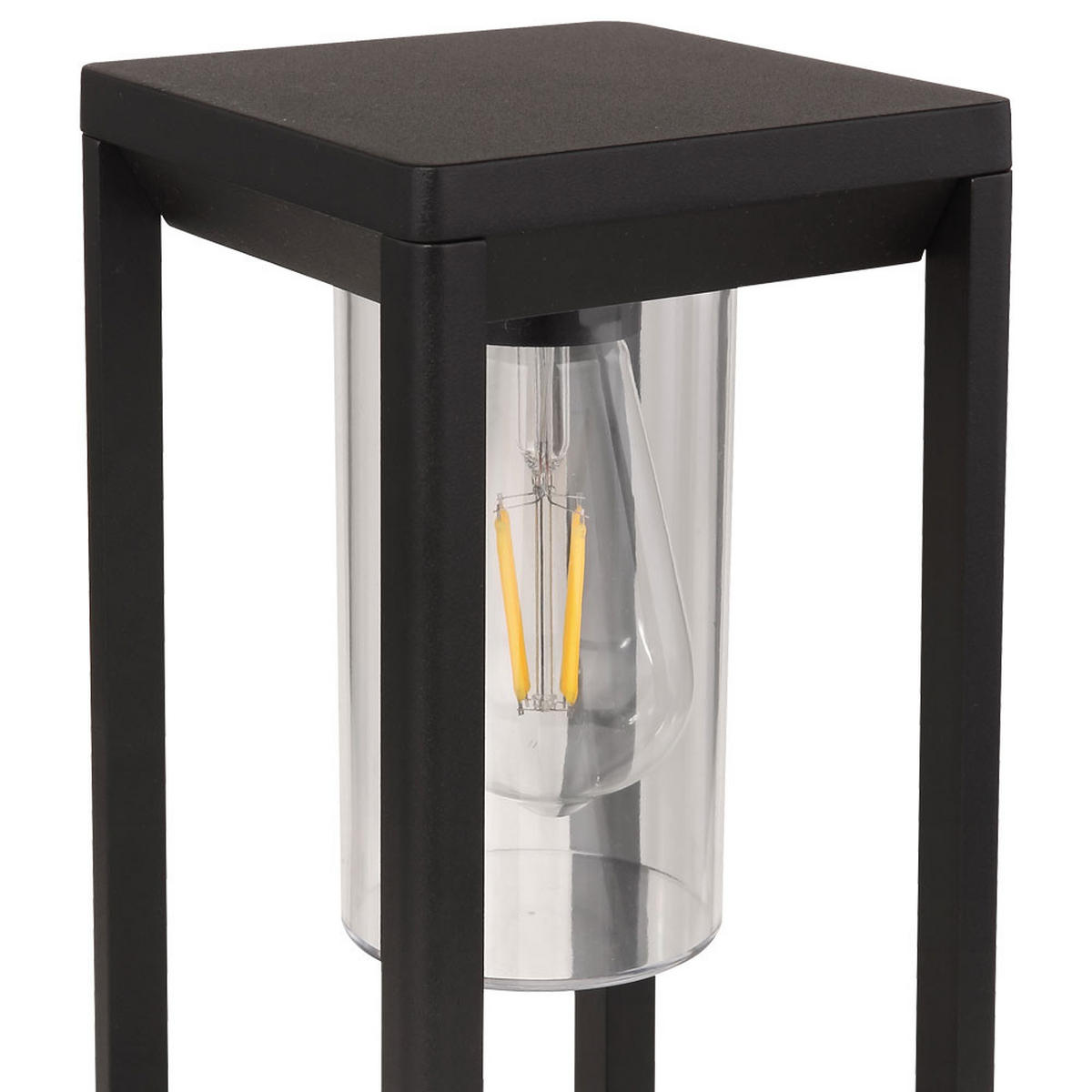 WEGELEUCHTE CANDELA Alu Schwarz - Schwarz, Kunststoff (15/15/35cm) - Globo Lighting