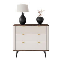 KOMMODE für das Wohnzimmer AUTUMN 3S auf hohen Beinen, Kaschmir / Nussbaum - Beige/Braun, Holzwerkstoff (90/82/40cm) - Lookway