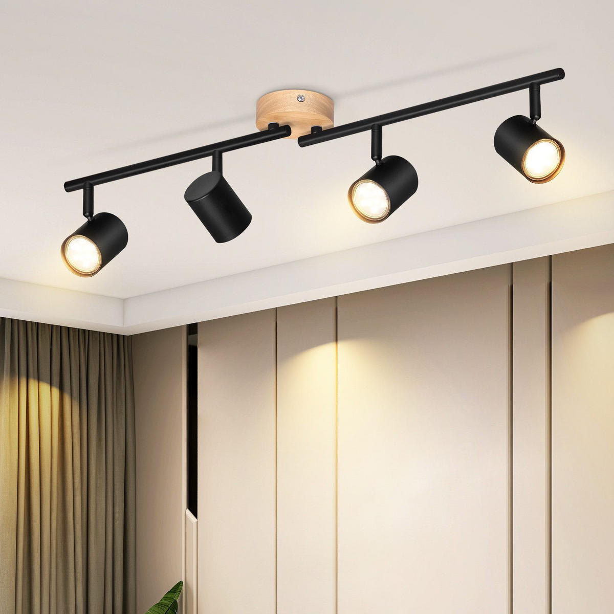 STRAHLER Hersfeld 4-flammig 71/6.5/16.5 cm - Schwarz, Metall (71/6.5/16.5cm) - Nettlife