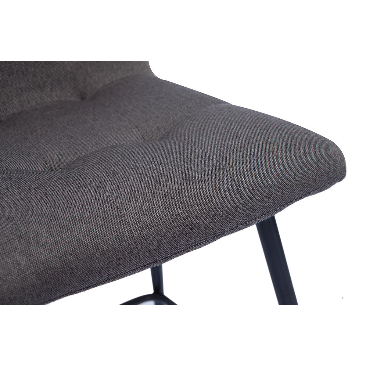 BARHOCKER Grauer Stoff Metall H65 cm 2er-Set ESCAPE - Dunkelgrau, Textil (54/93/43cm) - Miliboo