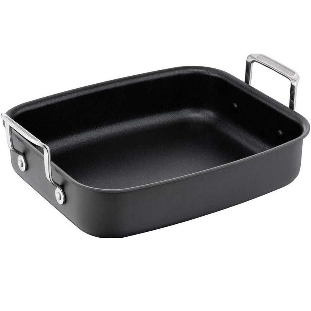 BRÄTER Jamie Oliver Premium H9029582 Schwarz 26x32 cm – Hochwertig, backofenfest, mit Gestell, ideal für Braten, Schmoren und Aufläufe - Schwarz, Metall (32/26/9cm) - Tefal