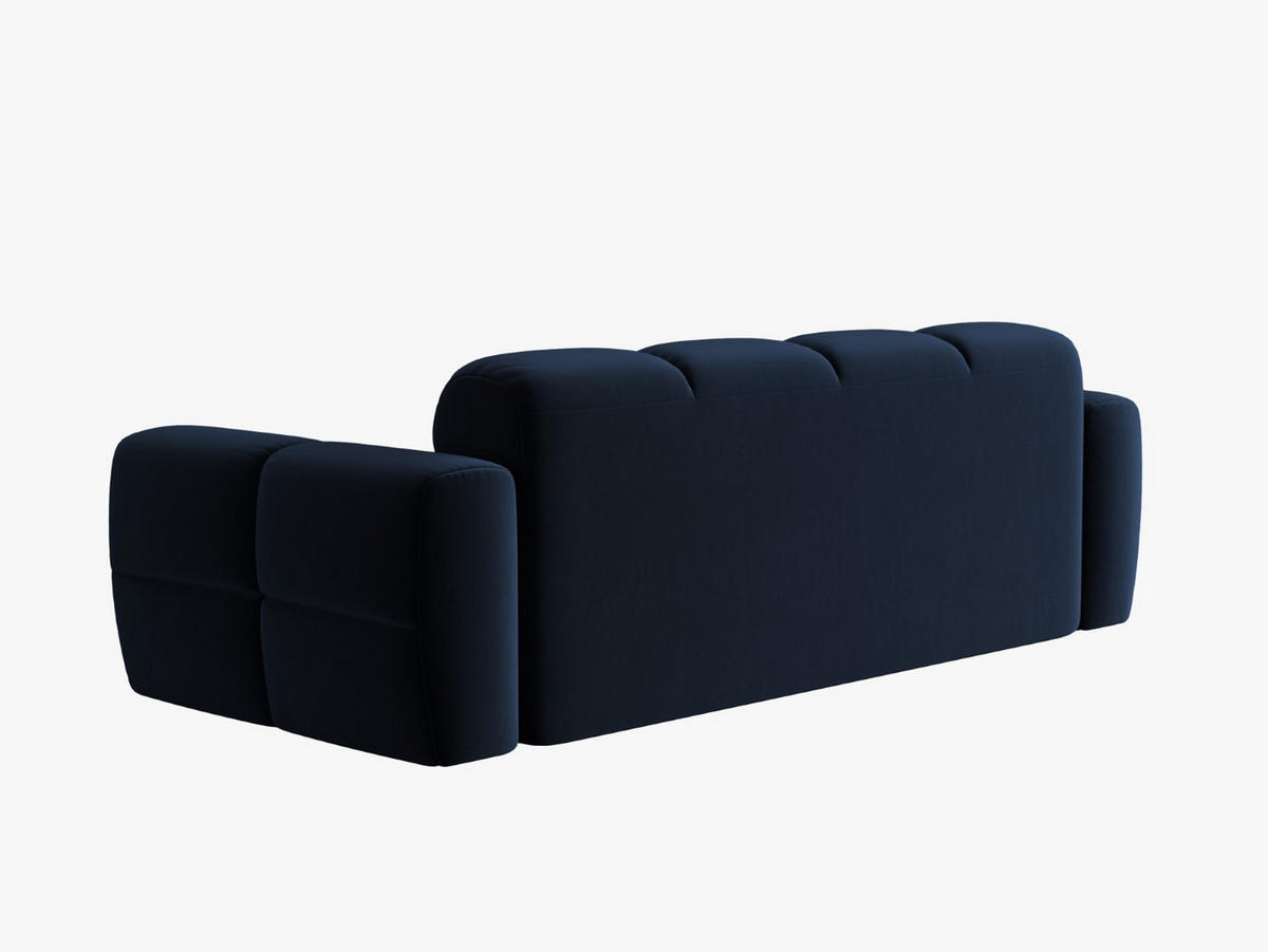 SOFA Lisa aus Samt königsblau 3 Sitzplätze - Dunkelblau, Textil (101/77/216cm) - Micadoni