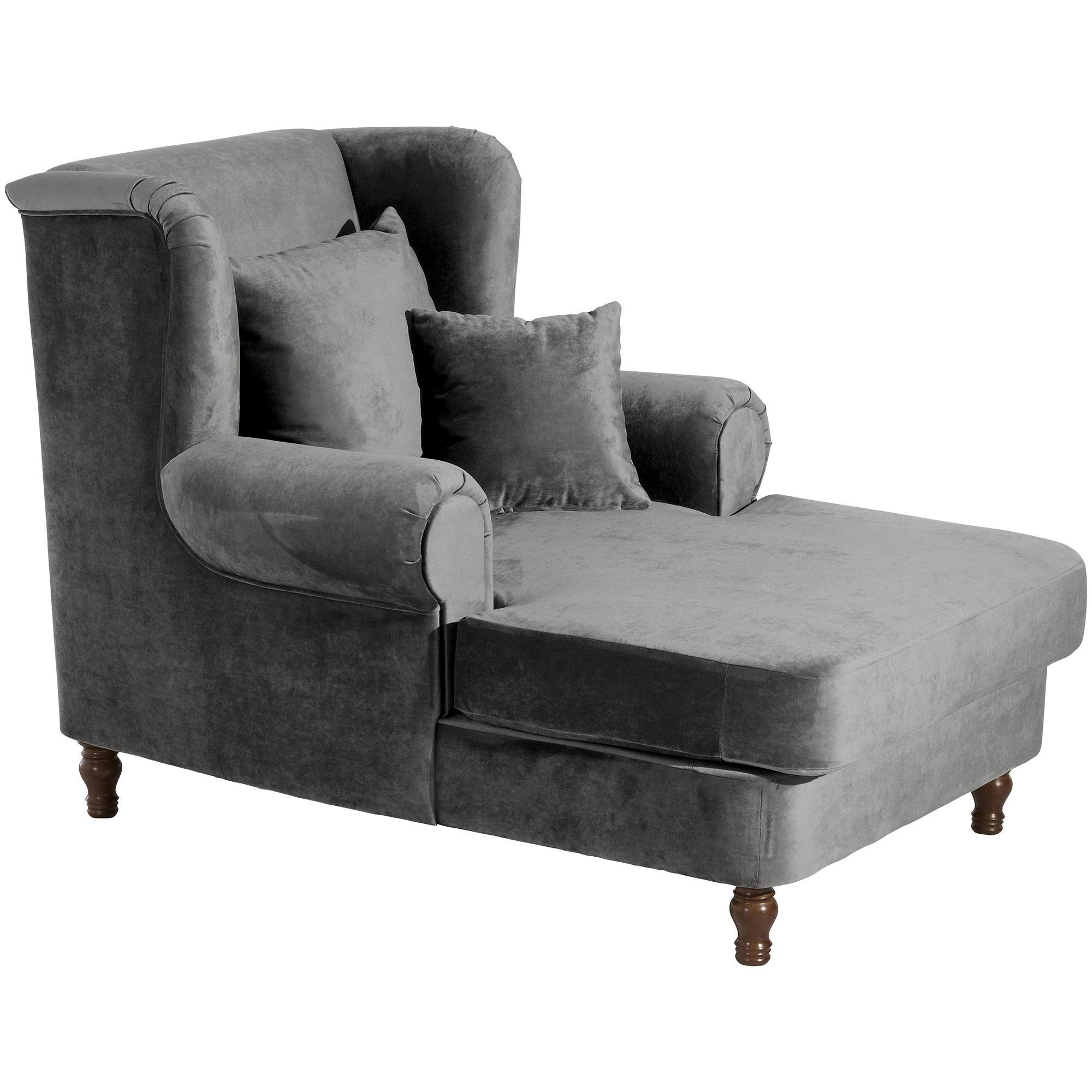 SESSEL XXL inkl. Kissen Karley Samtvelours grau - Grau, Kunststoff (103/103/149cm) - 58aufmkessel